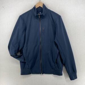 MACK WELDON Jacket Mens M Atlas Track Full Zip Mock Stretch Golf Athletic Blue